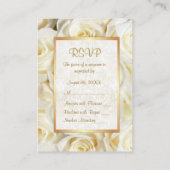 ホワイトローズフローラ結婚式RSVP エンクロージャーカード (裏面)