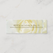 ホワイトローズフローラ結婚金ゴールドのWebサイトカードミニ スキニー名刺 (正面)