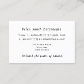 ホワイトローズフローラ英国およびユーロの名刺 名刺 (裏面)