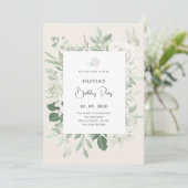 ホワイトローズフローラ誕生日 招待状 (スタンド正面)