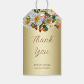 ホワイトローズフローラ金ゴールドギフトラベル ギフトタグ (裏面)