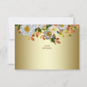 ホワイトローズフローラ金ゴールドサンキューカード サンキューカード (裏面)