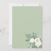 ホワイトローズフローラ金ゴールドフレーム卒業パーティー 招待状 (裏面)