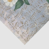 ホワイトローズフローラ音楽ヴィンテージブルーティッシュペーパー 薄葉紙 (詳細)