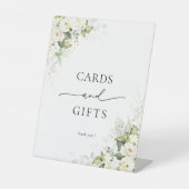 ホワイトローズブライダルシャワーカードとギフトサイン 台座サイン (正面)