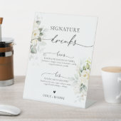 ホワイトローズブライダルシャワーシグネチャードリンクサイン 台座サイン (インサイチュ)