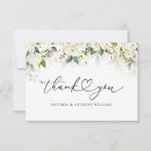 ホワイトローズブライダルシャワーフラットサンキューカード サンキューカード (正面)