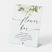 ホワイトローズブライダルシャワーフラワーバーサイン 台座サイン (正面)