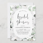 ホワイトローズブライダルシャワーフローラ招待状 招待状 (正面)