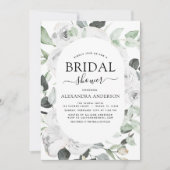 ホワイトローズブライダルシャワーフローラ招待状 招待状 (正面)