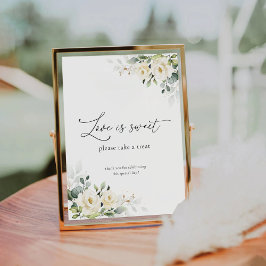 ホワイトローズブライダルシャワーラブズスイートサイン 台座サイン