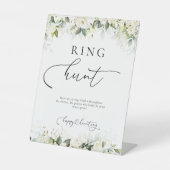 ホワイトローズブライダルシャワーリングや輪狩りサイン 台座サイン (正面)