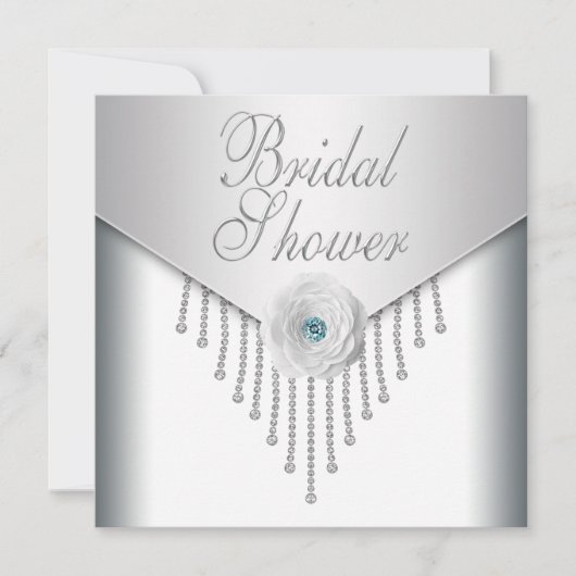 ホワイトローズブライダルシャワー 招待状 (正面)