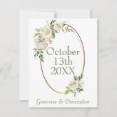 ホワイトローズブルゴーニュフローラボホ結婚ズ セーブザデート (正面)