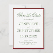 ホワイトローズブルゴーニュフローラボホ結婚ズ セーブザデート (裏面)