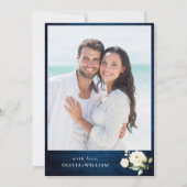 ホワイトローズブルーウッドランタンウォーターカラー結婚ズ 招待状 (裏面)