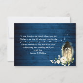 ホワイトローズブルーウッドランタンフォトズ結婚ーズ サンキューカード (裏面)