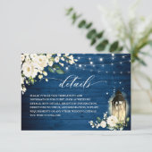 ホワイトローズブルーウッドランタン結婚ズ詳細 エンクロージャーカード