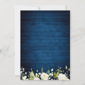 ホワイトローズブルーウッド素朴婚約パーティ 招待状 (裏面)