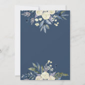 ホワイトローズブルーフローラブライダルシャワー 招待状 (裏面)