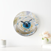 ホワイトローズブルー真珠時計 ラージ壁時計 (ホーム)