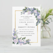 ホワイトローズブルー結婚フローラ 招待状 (スタンド正面)