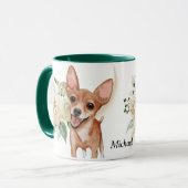 ホワイトローズブーケハッピーチワフアドッグ マグカップ (正面左)