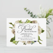 ホワイトローズブーケフローラブライダルシャワー 招待状 (スタンド正面)