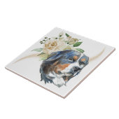 ホワイトローズブーケベルネーズマウンテンドッグ タイル (側面)