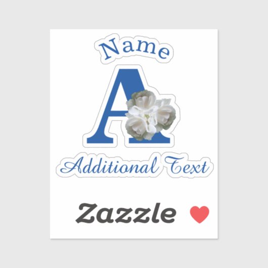 ホワイトローズブーケモノグラムパーソナライズされたA シール (シート)