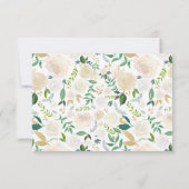 ホワイトローズブーケワイルドフローラカスタム静止 ノートカード (裏面)