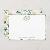 ホワイトローズブーケワイルドフローラカスタム静止 ノートカード (正面/裏面)