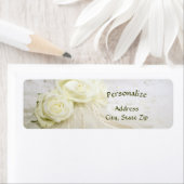 ホワイトローズブーケヴィンテージレースエレガントロマンチック ラベル (インサイチュ)