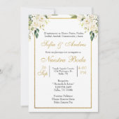 ホワイトローズブーケ結婚式招待状 招待状 (正面)