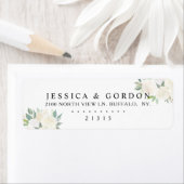 ホワイトローズブーケ |エレガントな結婚式 ラベル (インサイチュ)