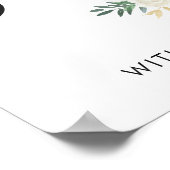 ホワイトローズブーケ |ゲストブックに署名 ポスター (角)