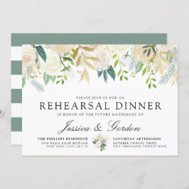 ホワイトローズブーケ | リハ結婚ーサルディナー 招待状