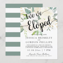 ホワイトローズブーケ | 私たちは駆け落ちしました | レセプションパーティー 招待状