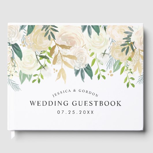 ホワイトローズブーケ | 結婚s ゲストブック (正面)