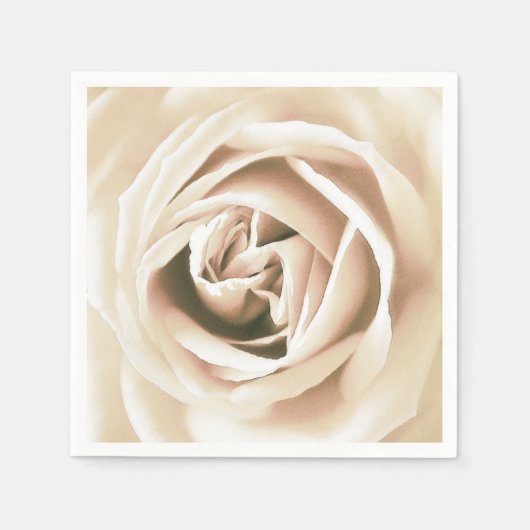 ホワイトローズプリント スタンダードカクテルナプキン (正面)