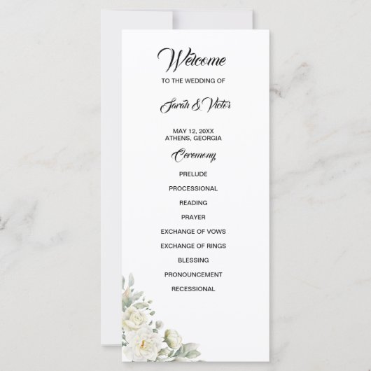 ホワイトローズプログラムカード (正面)