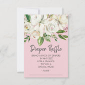 ホワイトローズベビーシャワーおむつラッフルチケット 招待状 (正面)