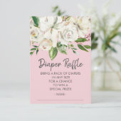 ホワイトローズベビーシャワーおむつラッフルチケット 招待状 (スタンド正面)