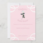 ホワイトローズペタルピンクのブライダルシャワー サンキューカード (正面)