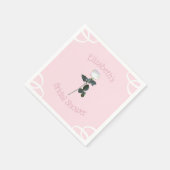 ホワイトローズペタルピンクのブライダルシャワー スタンダードカクテルナプキン (角)