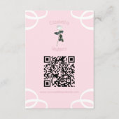 ホワイトローズペタルピンクブライダルシャワーレジストリ エンクロージャーカード (正面)