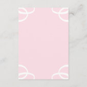 ホワイトローズペタルピンクブライダルシャワーレジストリ エンクロージャーカード (裏面)