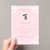 ホワイトローズペタルピンクブライダルシャワー アクリル招待状 (インサイチュ (ポータブル))