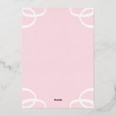 ホワイトローズペタルピンクブライダルシャワー 箔招待状 (裏面)