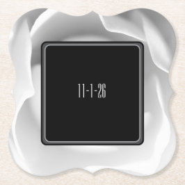 ホワイトローズペーパー | エレガントなモダンな花のデザイン ペーパーコースター